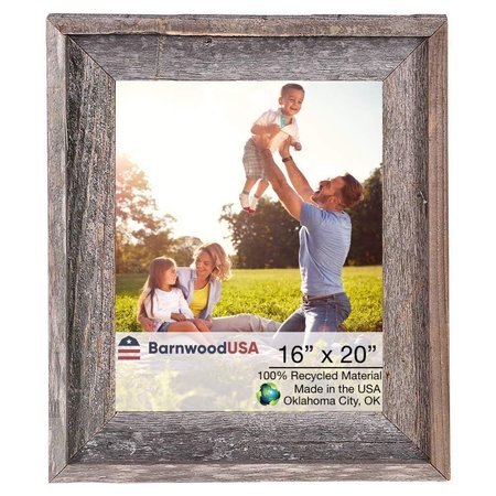 BARNWOODUSA Rustic Signature Reclaimed 16x20 Picture Frame (Nat. Weathered Gray) 672713210900